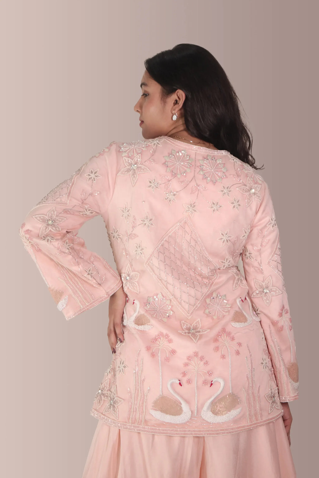 Swan jacket with flared pants