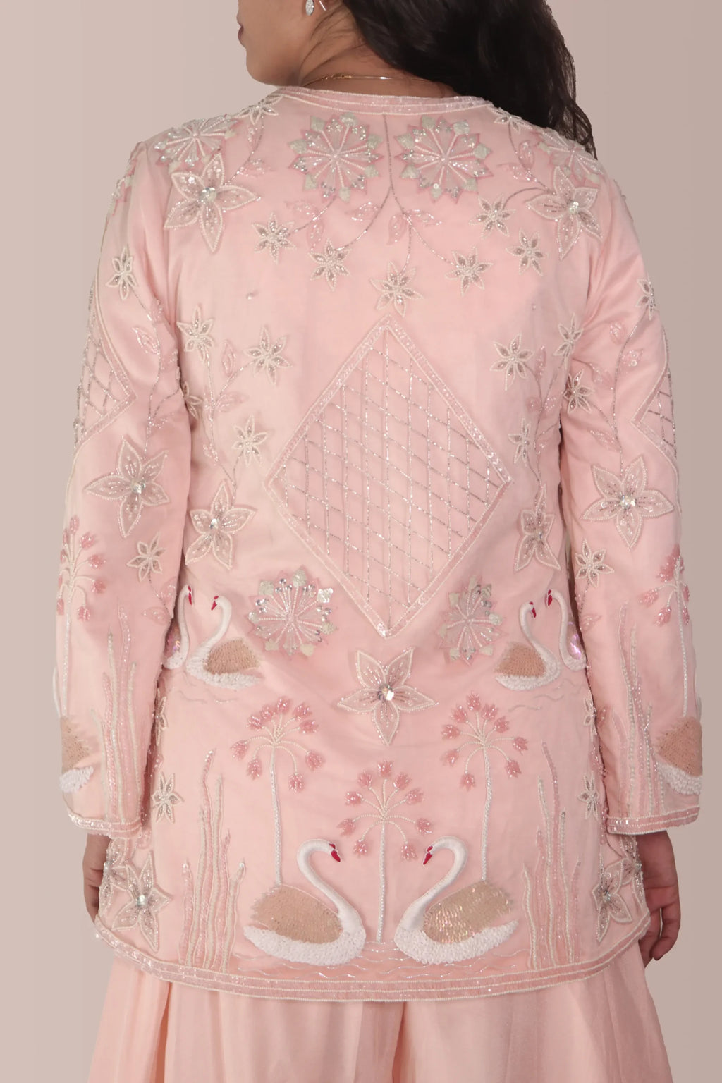 Swan jacket with flared pants