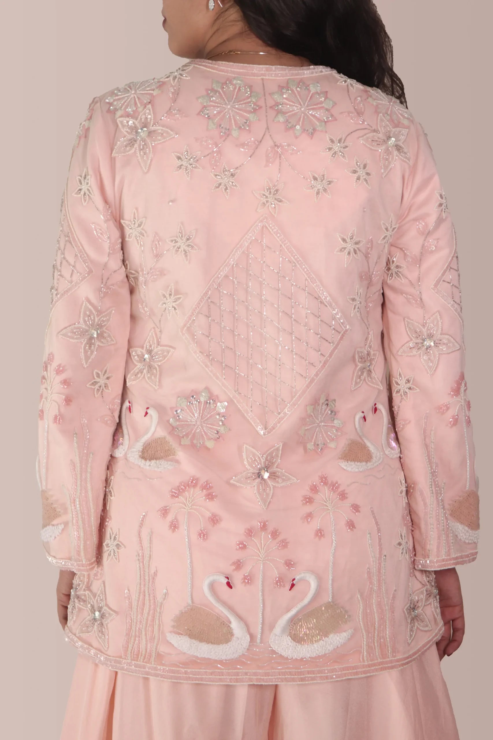 Swan jacket with flared pants