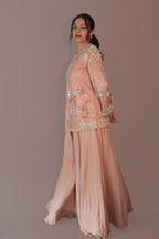 flowered jacket with flared pants