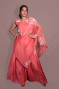 One shoulder cape with flared pants