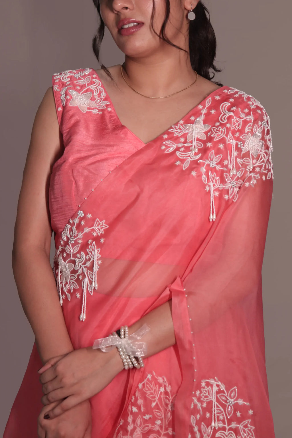 One shoulder cape with flared pants