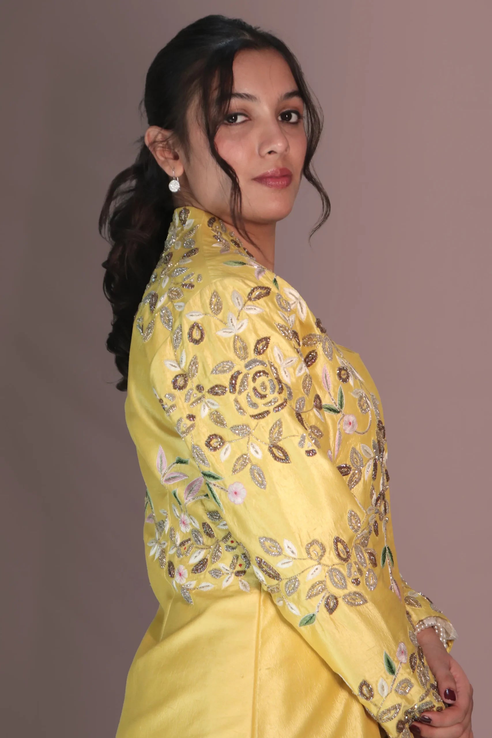 Sapphire jacket with ruffle skirt