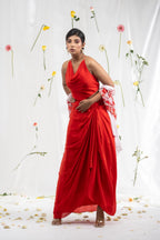 Drape skirt with top and cape