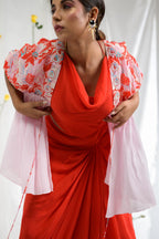 Drape skirt with top and cape