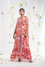 Long cape with flared pants