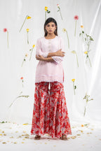 Digital printed sharara with short kurta