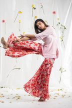 Digital printed sharara with short kurta