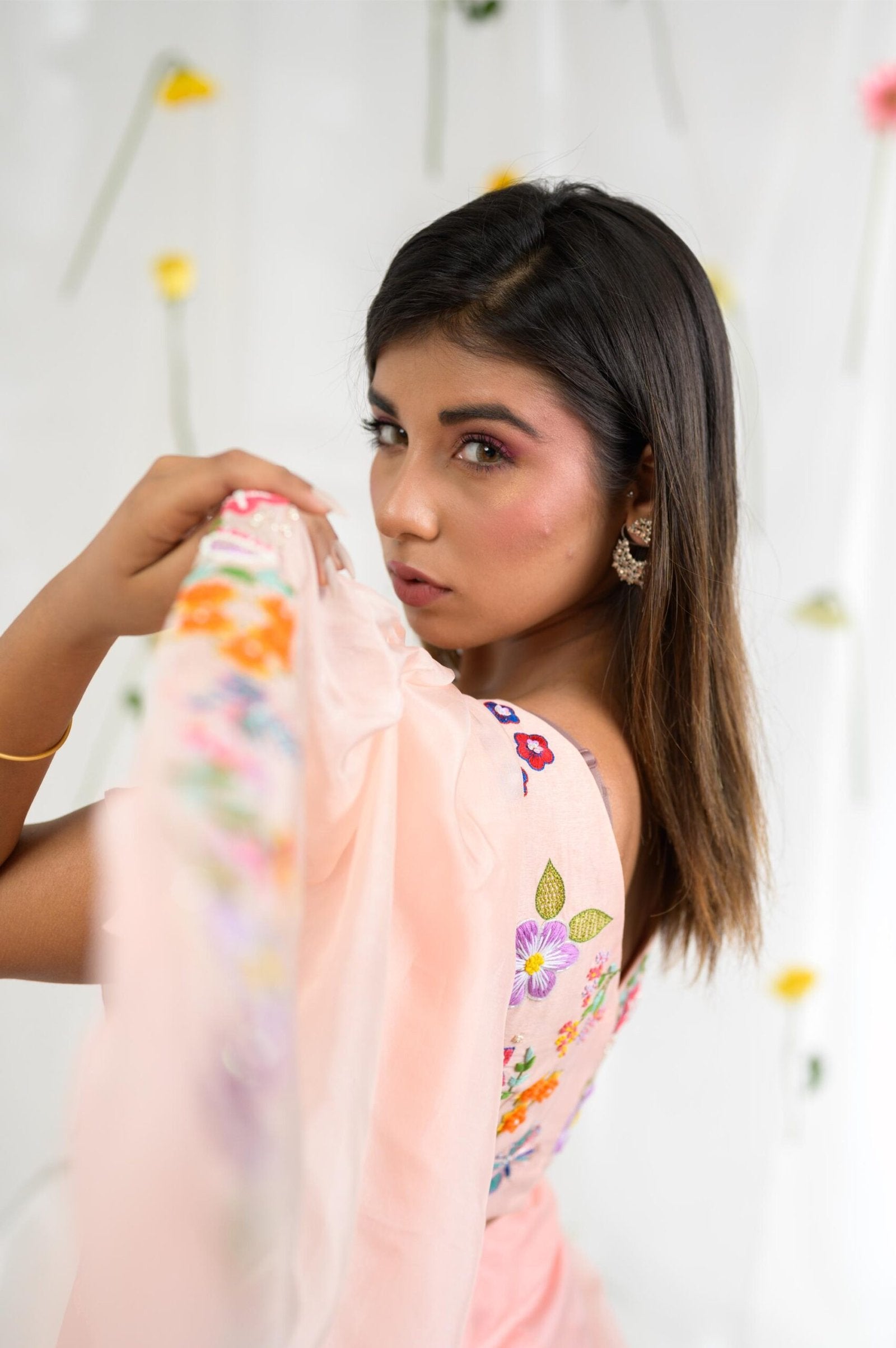 Freshia ruffle saree set