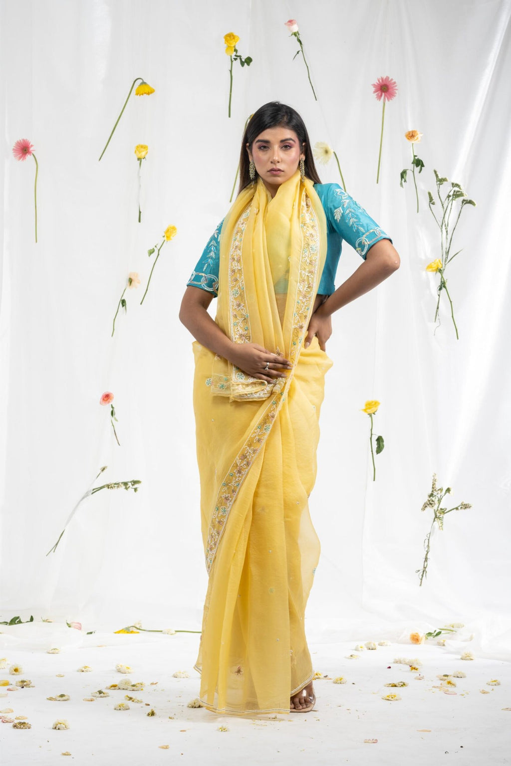 Yellow pearlsaree