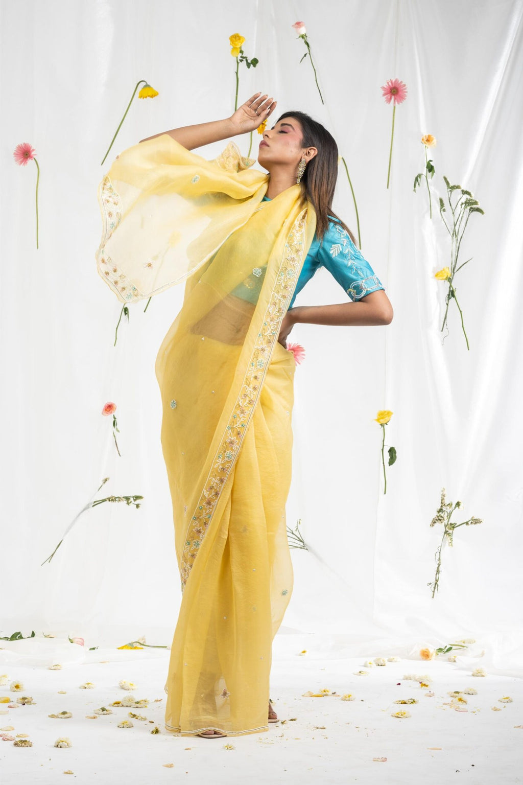 Yellow pearlsaree