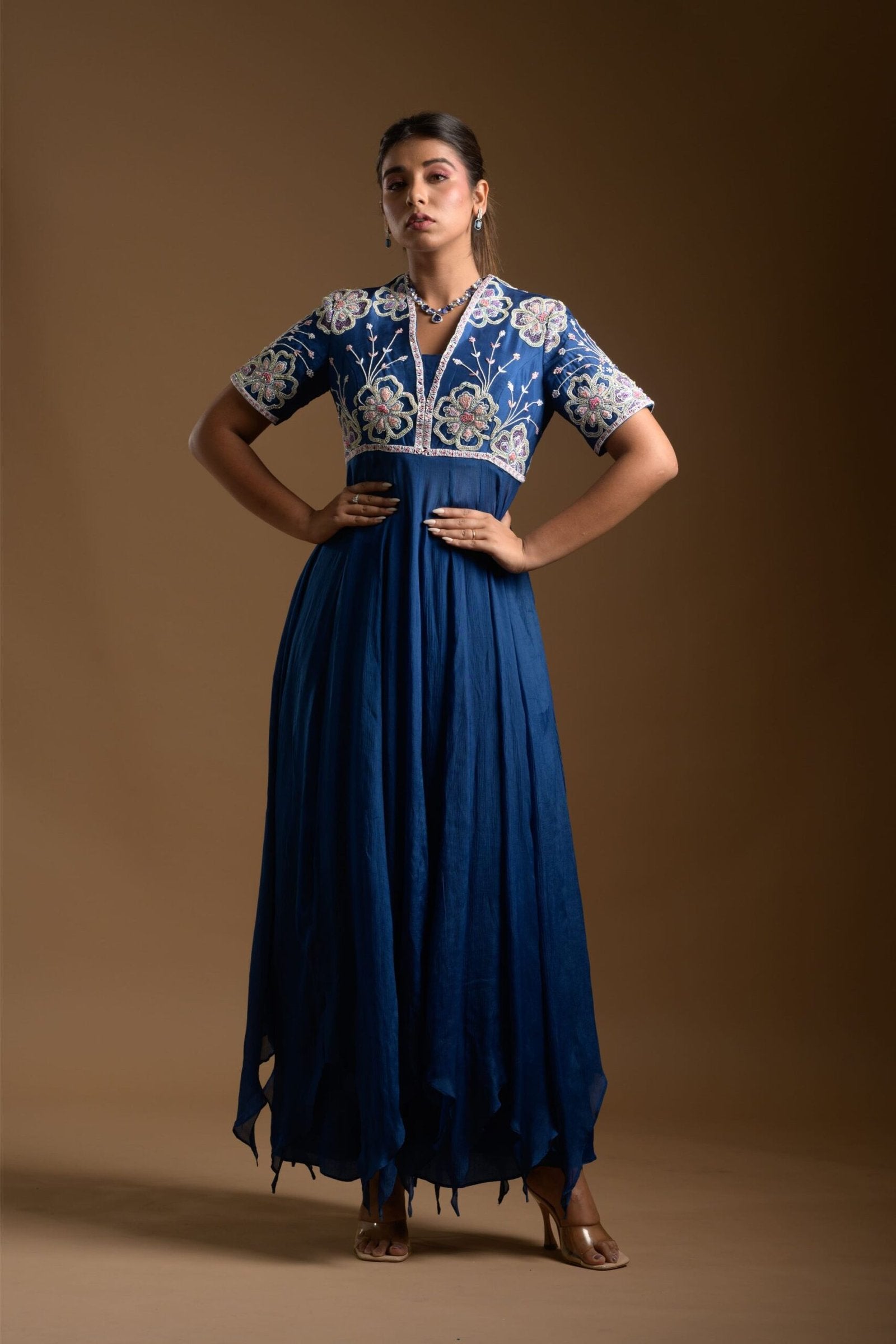 Midnight bloom kurta pant set