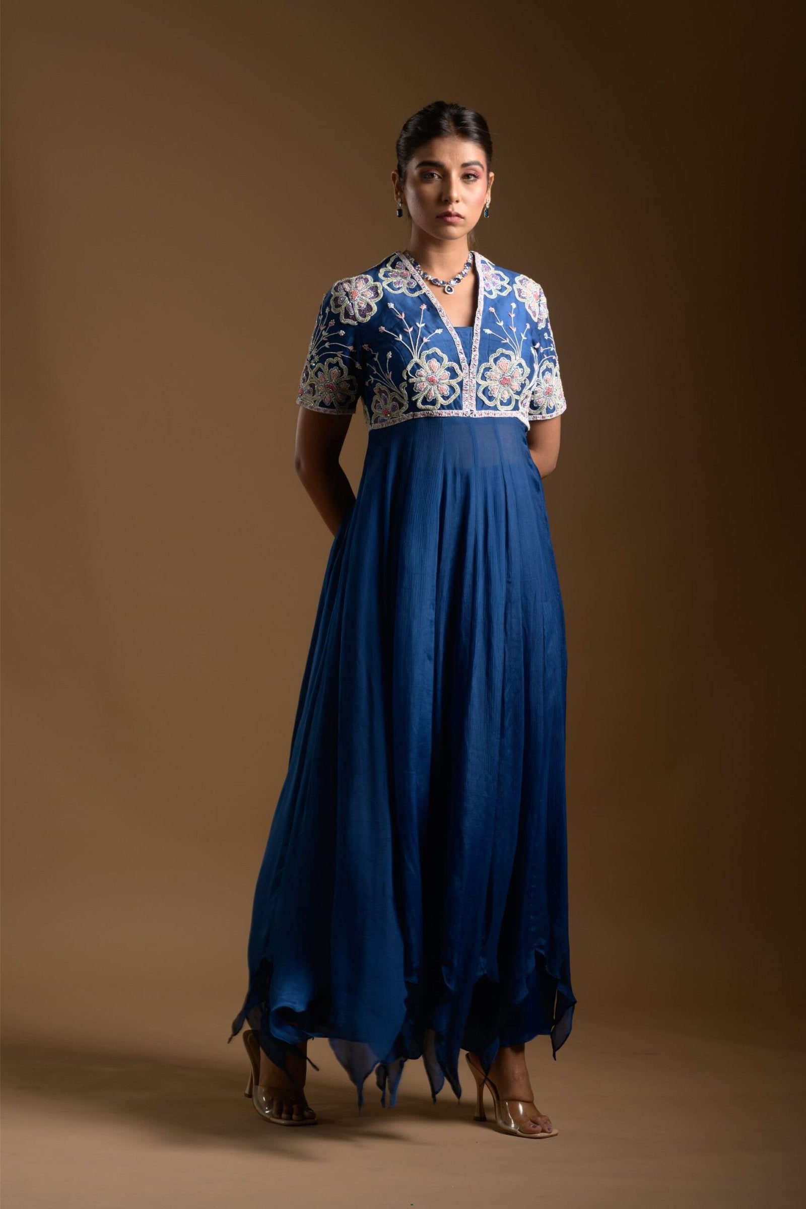 Midnight bloom kurta pant set