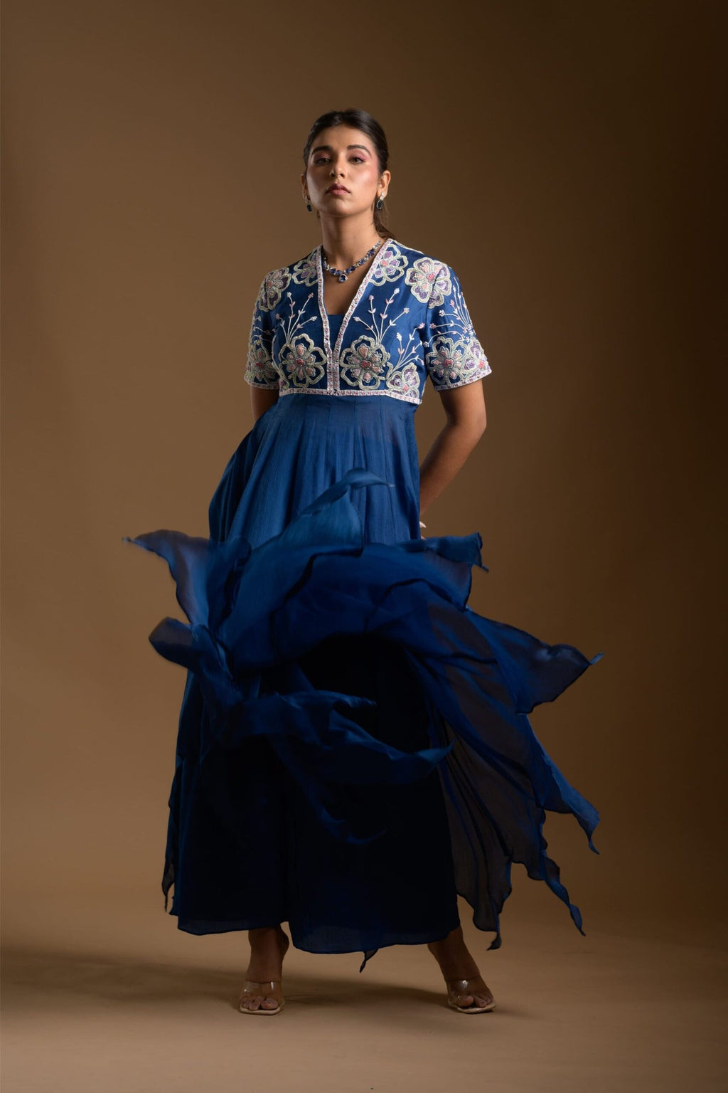 Midnight bloom kurta pant set