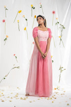 Dual tone drop sleeves gown