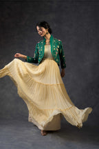 Tiered dress with open jacket