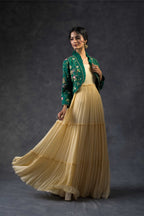 Tiered dress with open jacket