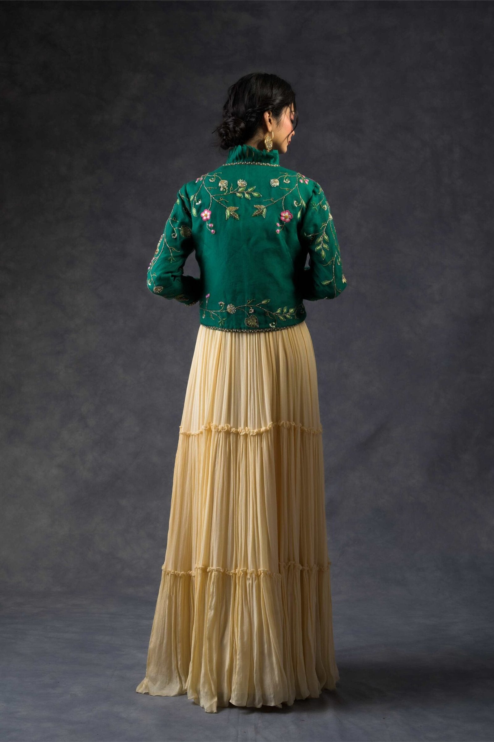 Tiered dress with open jacket
