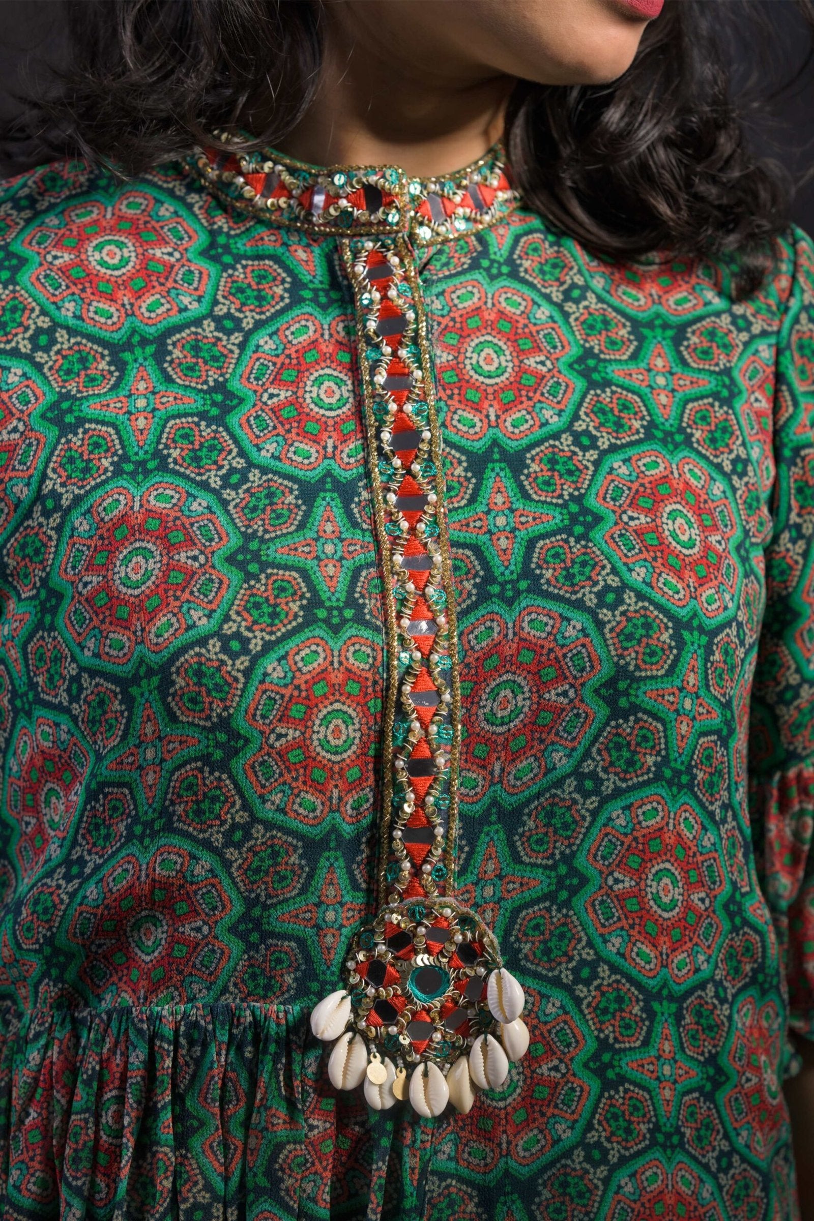Asymmetric kurta sharara set