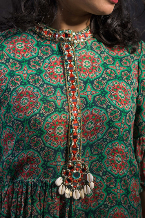 Asymmetric kurta sharara set