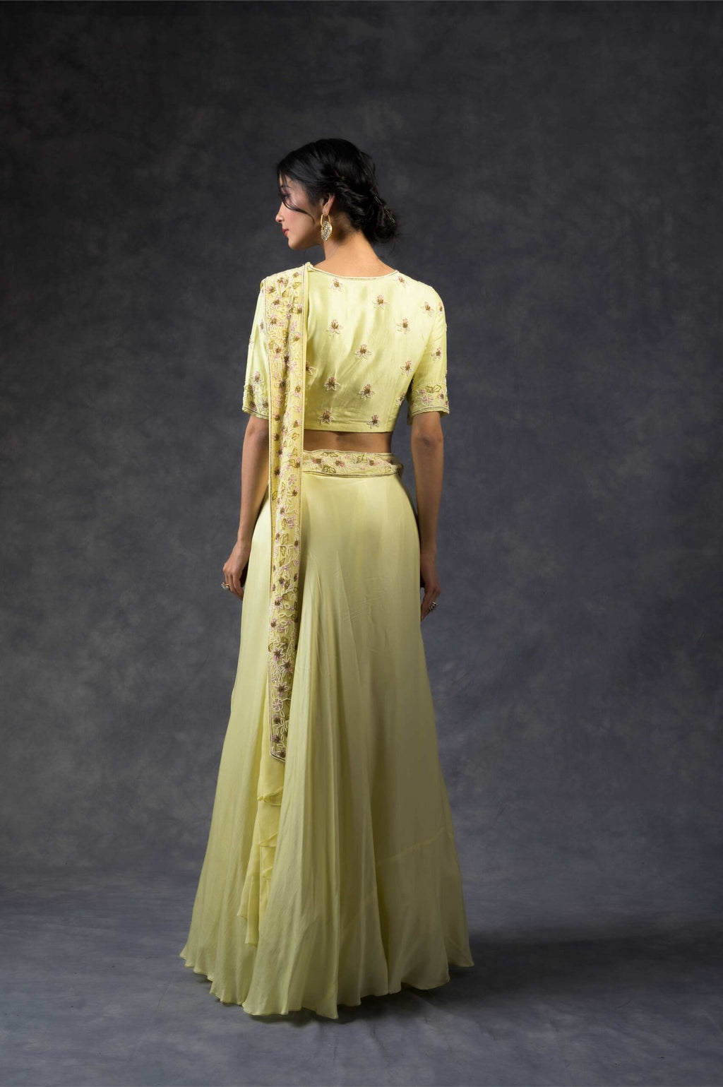 Drape skirt set