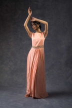 Peach drape gown