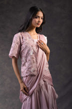 Blush Mauve ruffle saree