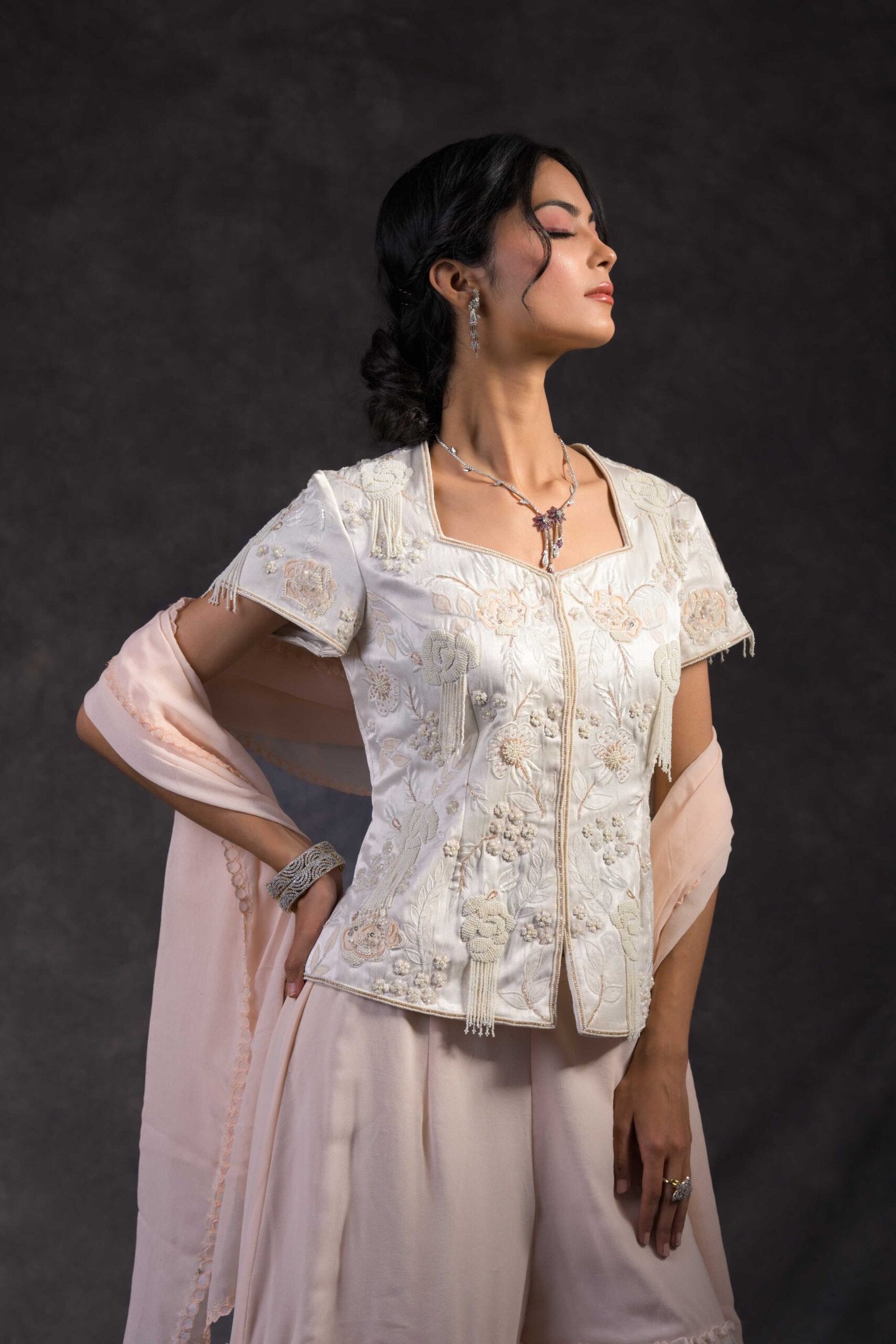 Rose sharara set