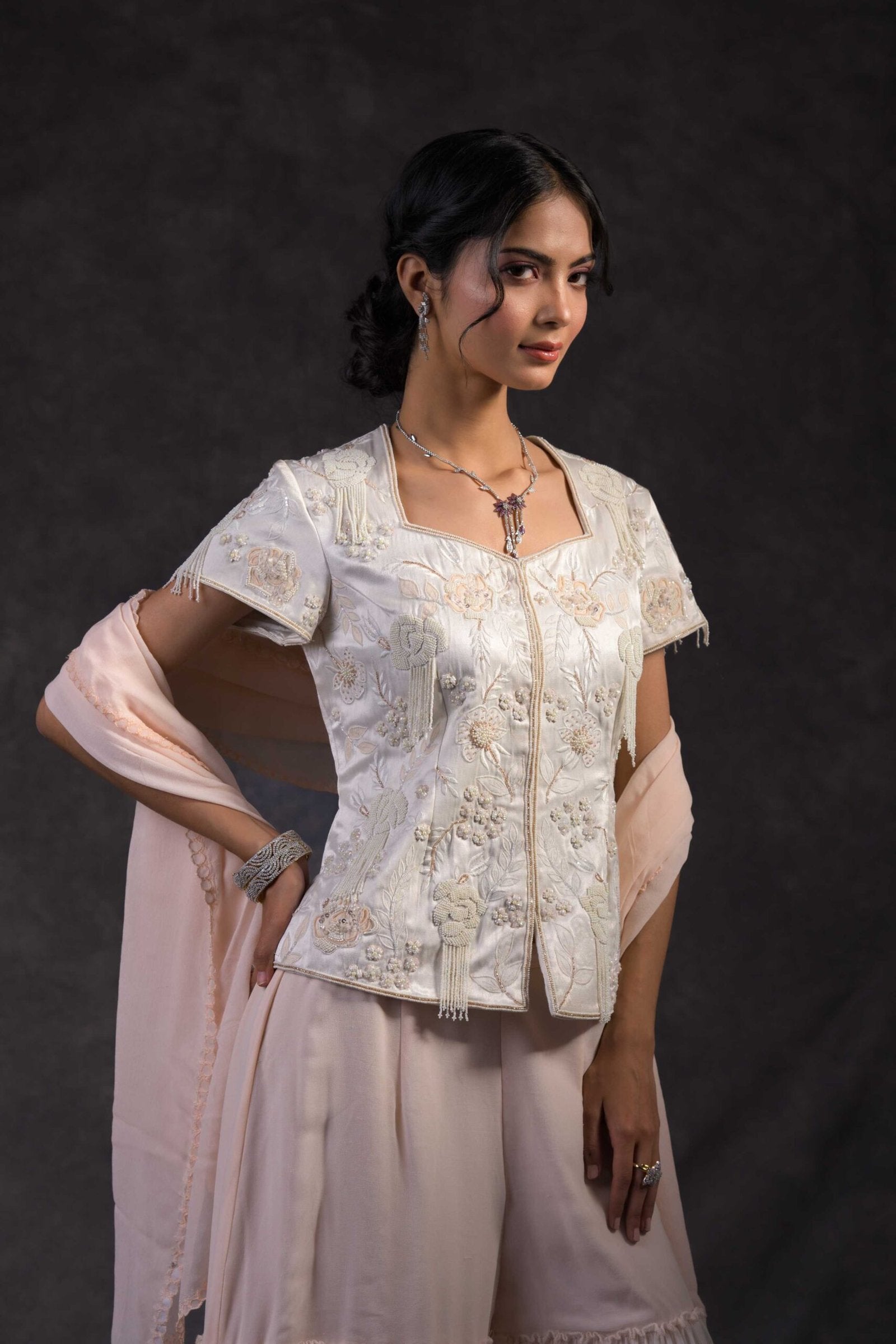 Rose sharara set