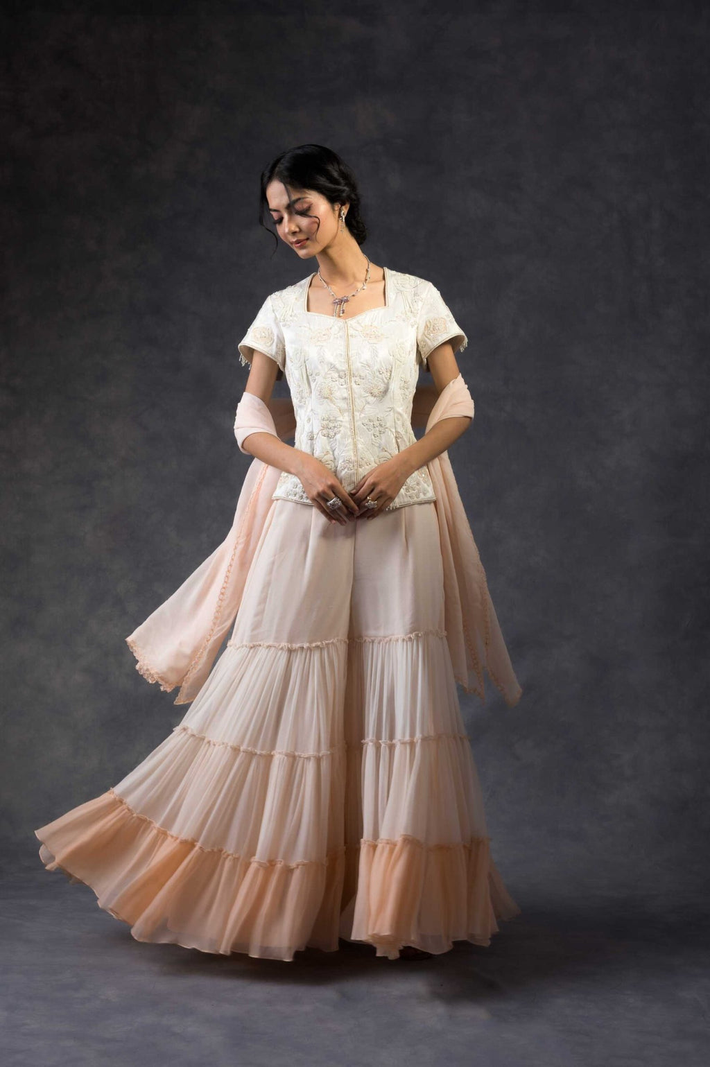 Rose sharara set