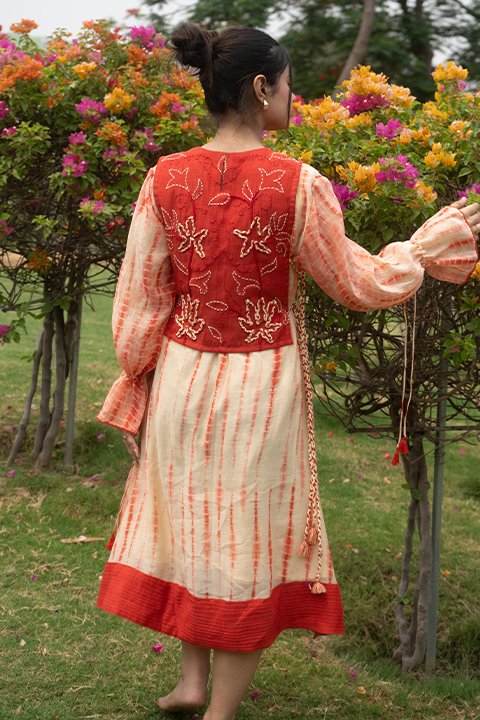Shibori sash dress