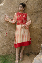Shibori sash dress