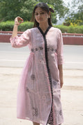 Rose front open dress