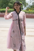 Rose front open dress