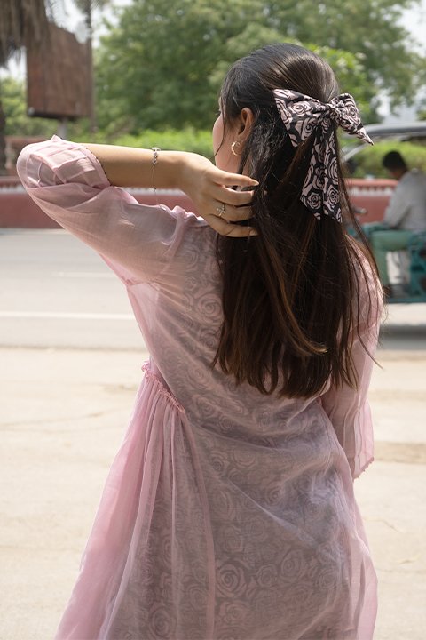 Rose front open dress