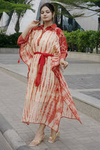 Shibori belted kaftan